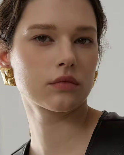 The Sculpted Block Earrings – Modern Texture Meets Artful Form