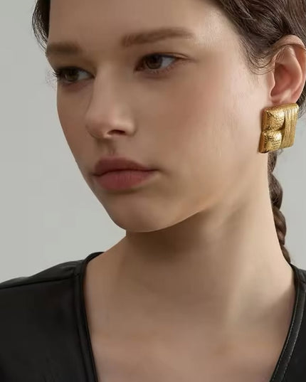 The Sculpted Block Earrings – Modern Texture Meets Artful Form