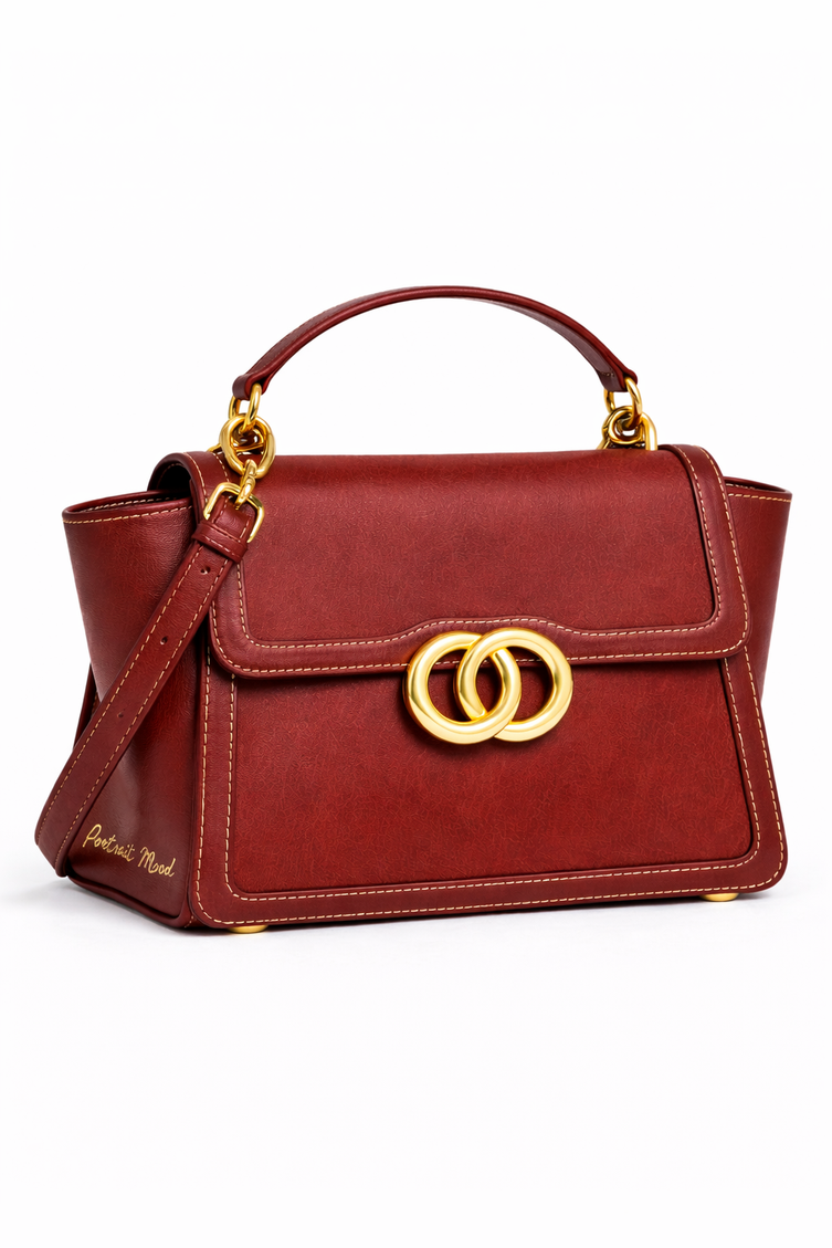 P|M SCANDAL Top Handle - Vintage Mahogany Suede