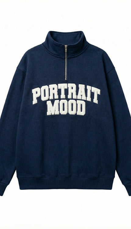 Portrait Mood Quarter-Zip – Navy Blue