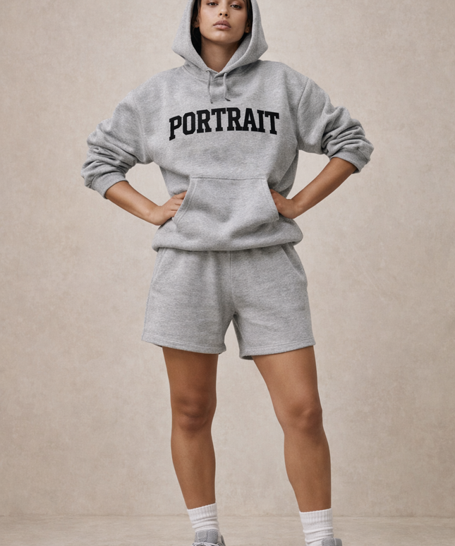 The P|M Studio Arch Logo Hoodie - Heather Grey Edition