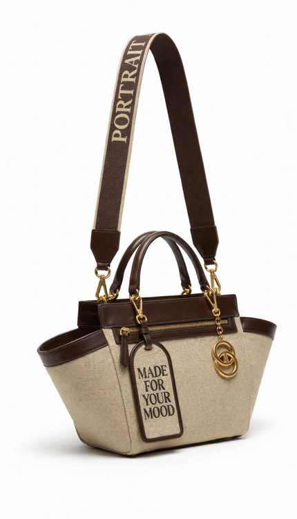 The P|M Voyager Winged Tote - Sand & Espresso Edition