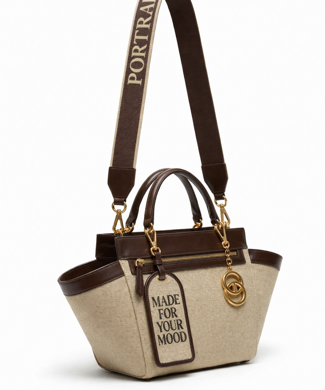The P|M Voyager Winged Tote - Sand & Espresso Edition