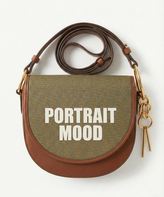 The P|M Vanguard Graphic Saddle Bag - Olive & Cognac Edition