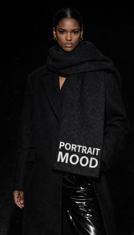 The P|M-PORTRAIT Oversized Wool Scarf - Noir & Bone Edition