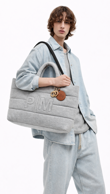 The P|M Studio Puffer Tote - Heather Grey Edition