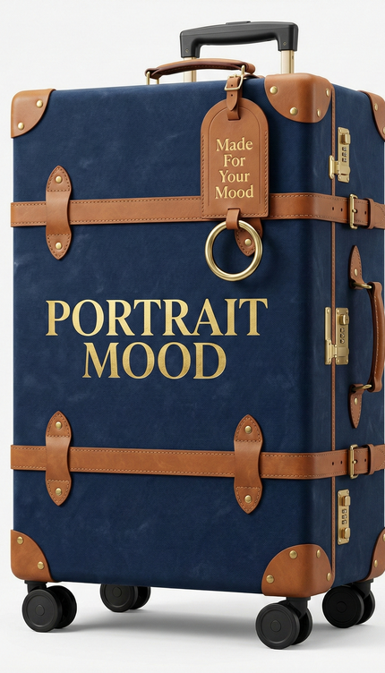 The P|M Voyager Rolling Trunk - Navy & Cognac Edition