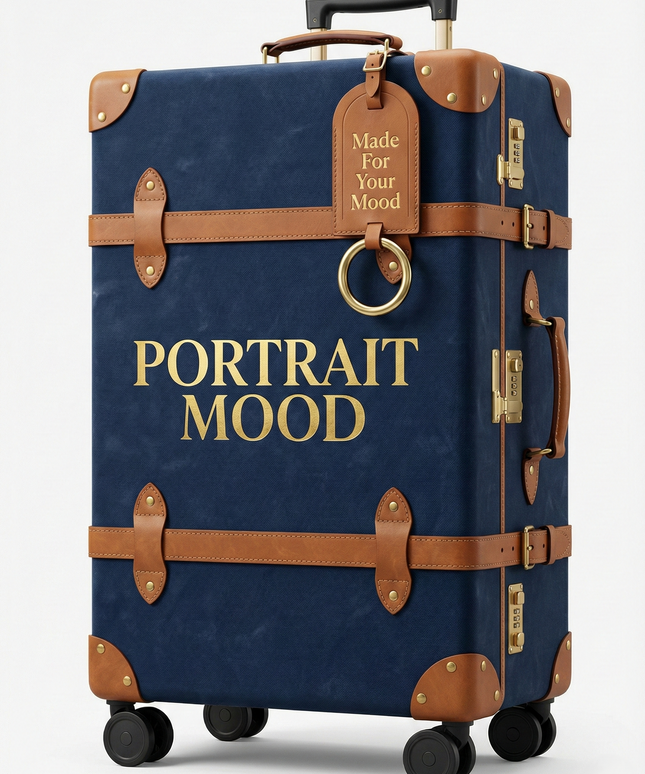 The P|M Voyager Rolling Trunk - Navy & Cognac Edition