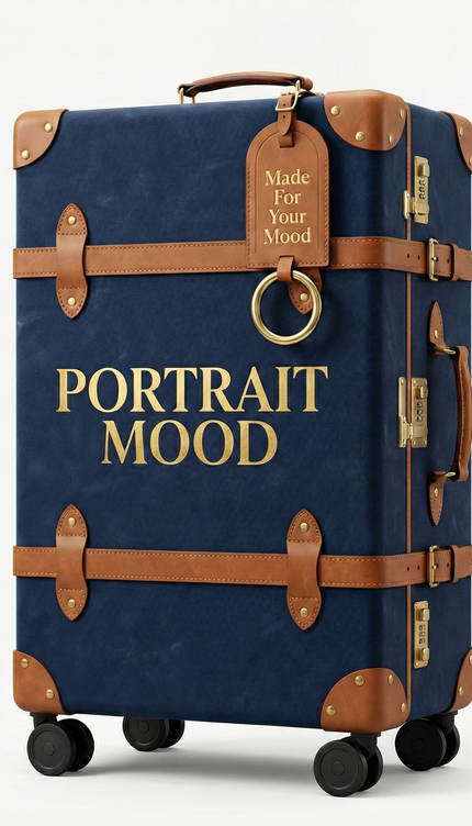 The P|M Voyager Rolling Trunk - Navy & Cognac Edition