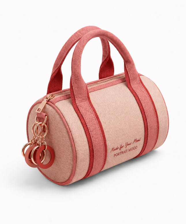 The P|M Daydream Script Barrel Bag - Rose & Berry Edition