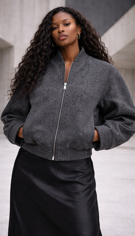 The P|M MFYM Wool Bomber - Charcoal Edition