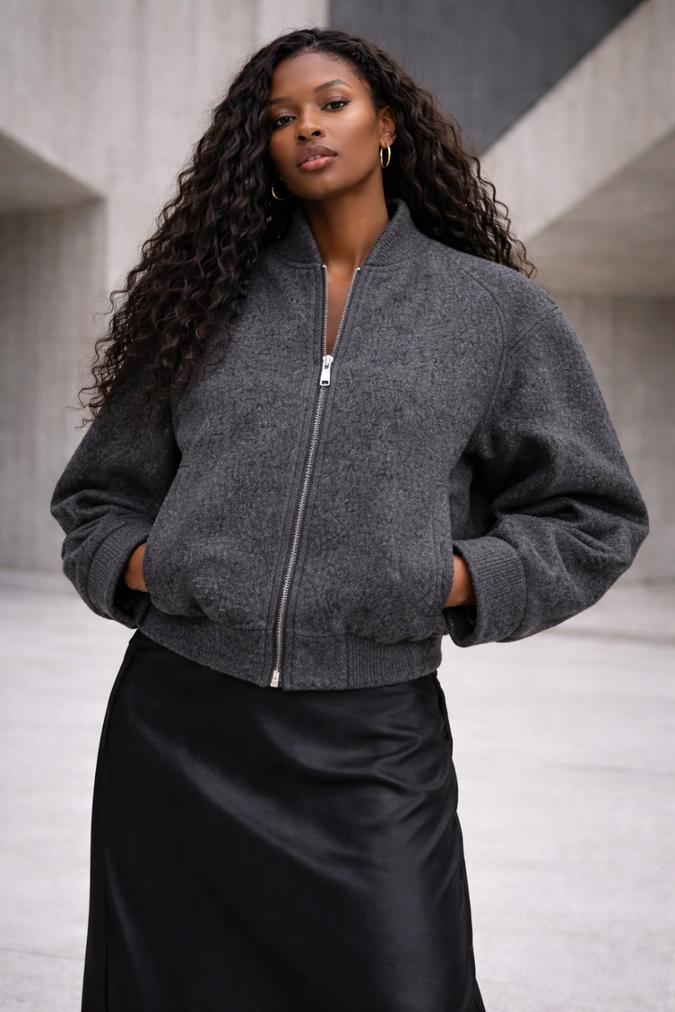 The P|M MFYM Wool Bomber - Charcoal Edition