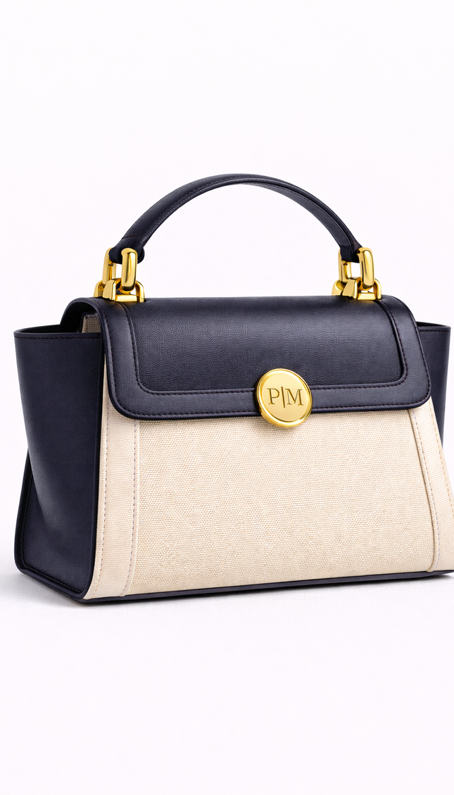 P|M COMPOSED Top Handle - Midnight & Creme Minimalist Edition