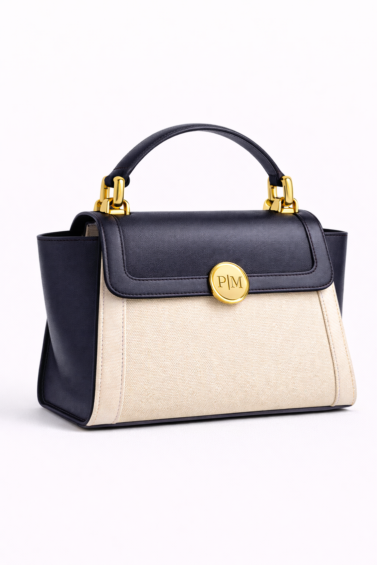 P|M COMPOSED Top Handle - Midnight & Creme Minimalist Edition