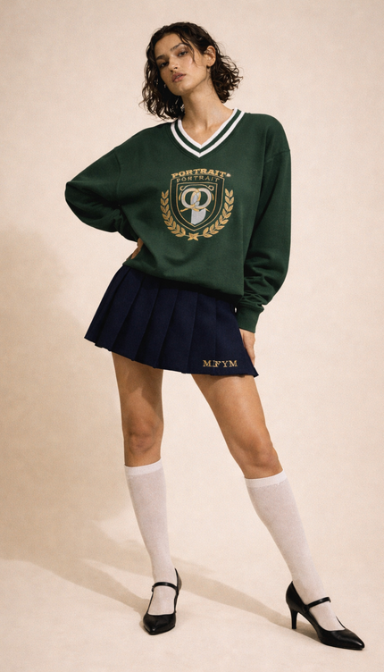 The P|M Academy Varsity V-Neck - Forest Edition