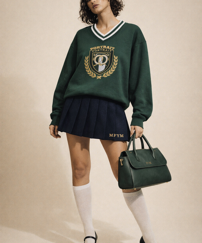 The P|M Academy Varsity V-Neck - Forest Edition