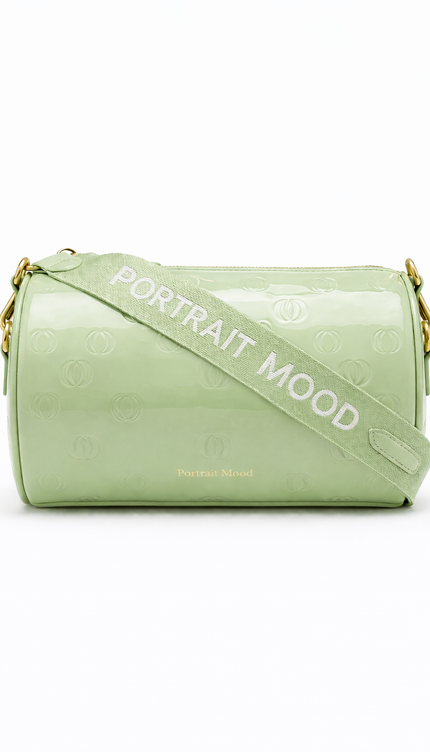 The P|M Aura Cylinder Bag - Pistachio Patent Today's Mood Edition