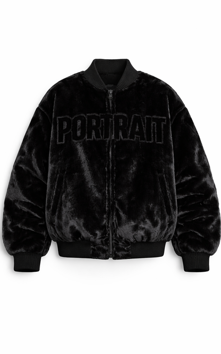 The P|M -PORTRAIT Sculpted Fur Bomber - Noir Edition