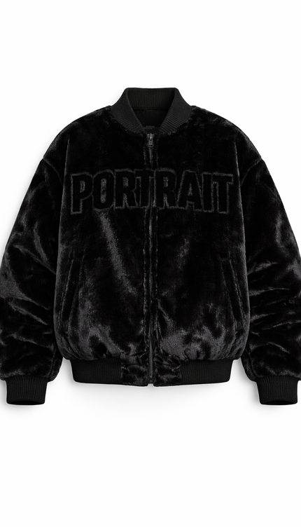 The P|M -PORTRAIT Sculpted Fur Bomber - Noir Edition