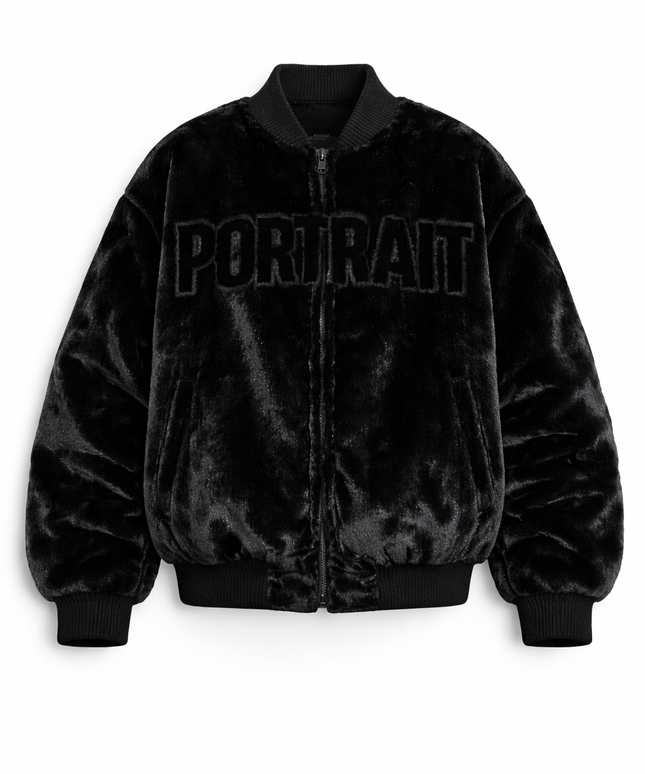 The P|M -PORTRAIT Sculpted Fur Bomber - Noir Edition