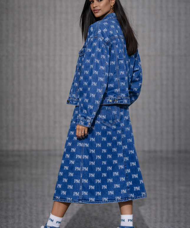 The PM Signature Monogram Denim Midi