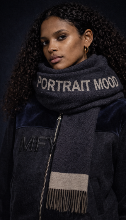 The P|M Acronym Wool & Velvet Bomber - Midnight & Charcoal Edition