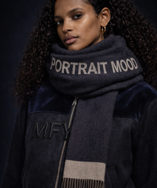 The P|M Studio Logo Scarf - Charcoal & Sand Edition