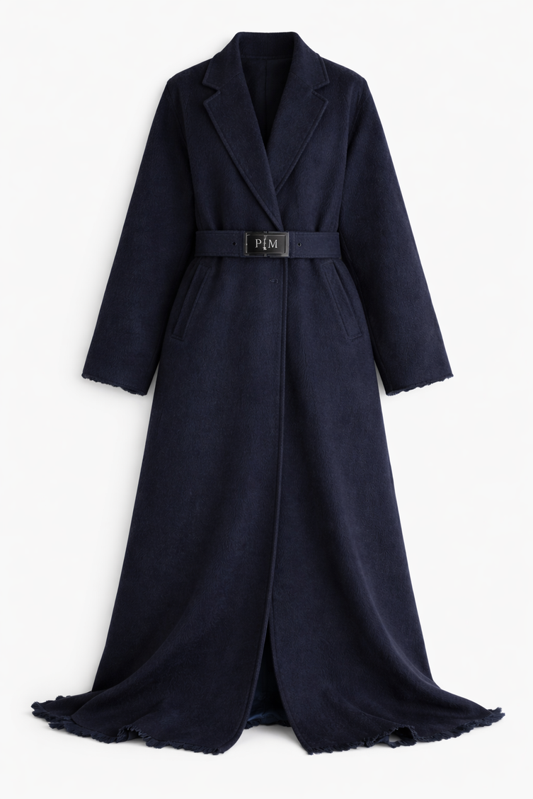 The P|M Midnight Raw-Hem Wool Trench