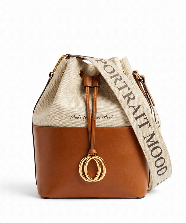 The P|M Origin Two-Tone Bucket Bag - Sand & Cognac Edition