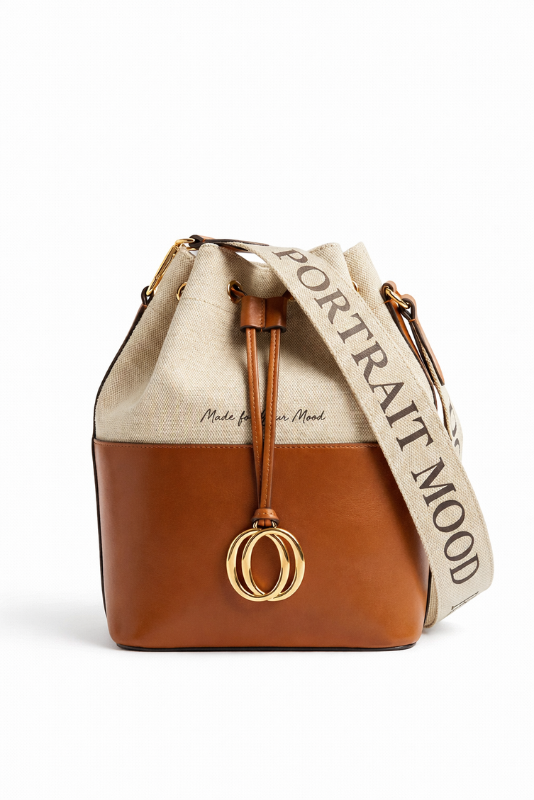 The P|M Origin Two-Tone Bucket Bag - Sand & Cognac Edition