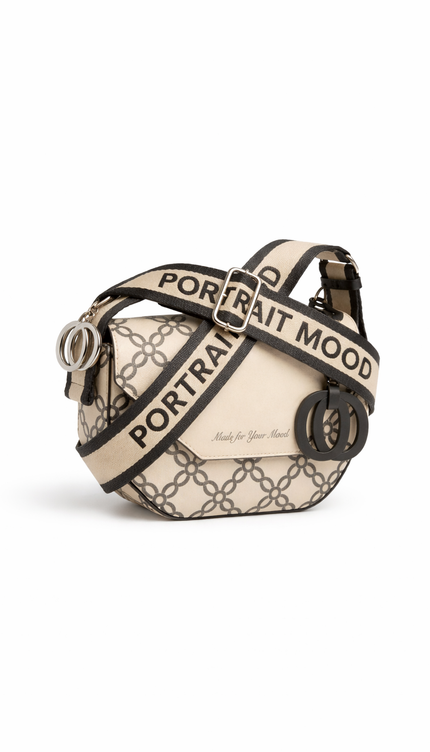 The P|M Link Geometric Crossbody - Cream & Charcoal Edition