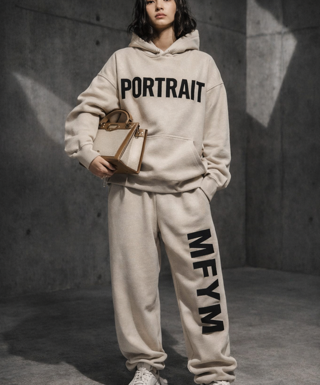 The P|M Statement Oversized Hoodie - Oatmeal Edition