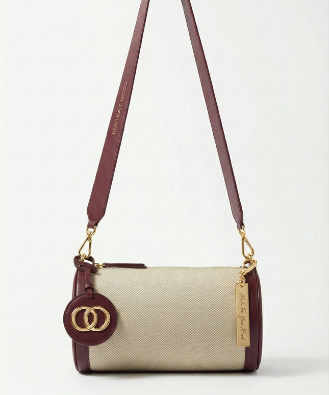 The P|M Grand Tour Canvas Barrel Bag - Burgundy Edition