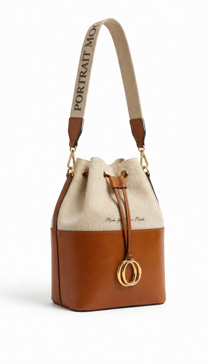 The P|M Origin Two-Tone Bucket Bag - Sand & Cognac Edition