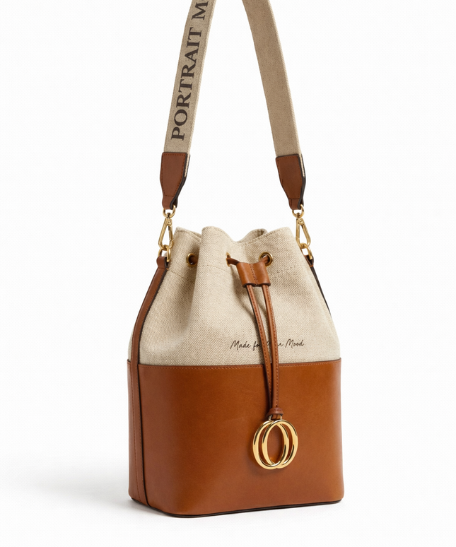 The P|M Origin Two-Tone Bucket Bag - Sand & Cognac Edition