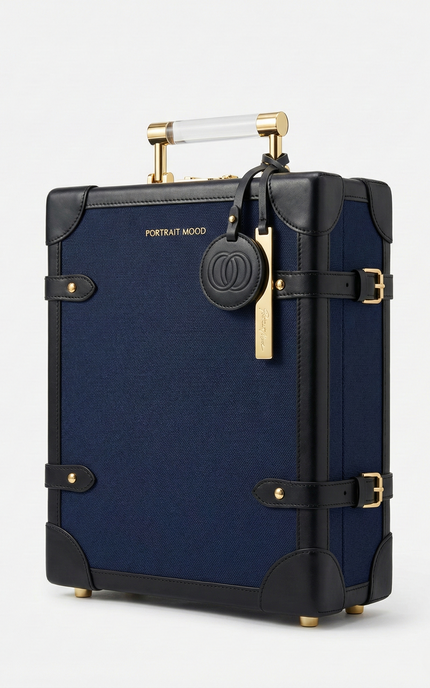 The P|M Diplomat Canvas Vanity Trunk - Navy Edition
