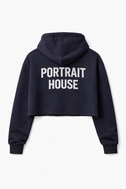 The P|M House Cropped Hoodie - Navy Edition
