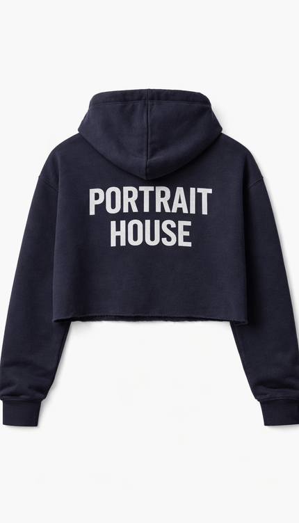 The P|M House Cropped Hoodie - Navy Edition