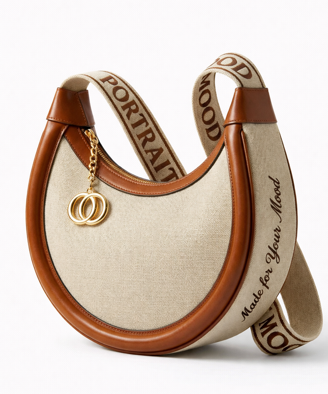 The P|M Equinox Crescent Shoulder Bag - Sand & Cognac Edition