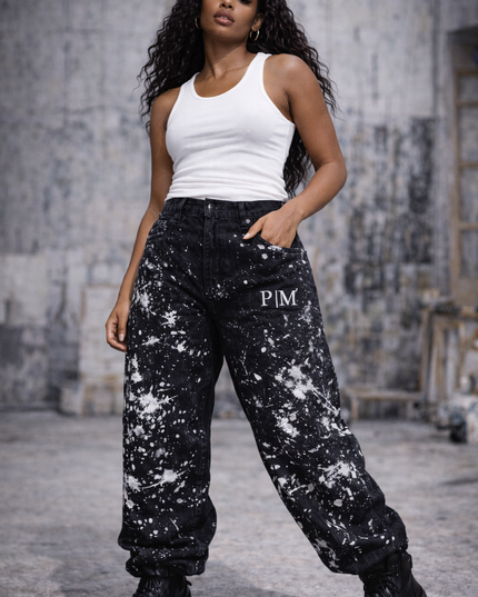 The P|M Atelier Splatter-Paint Denim Jogger