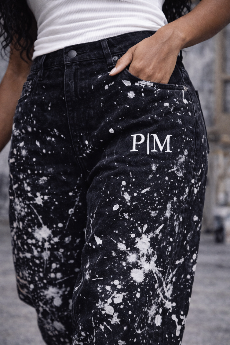 The P|M Atelier Splatter-Paint Denim Jogger