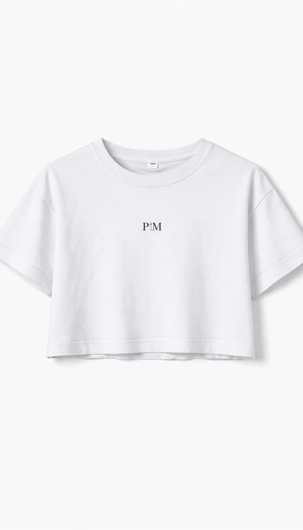The P|M Core Cropped Tee - Blanc Edition