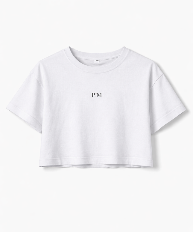The P|M Core Cropped Tee - Blanc Edition