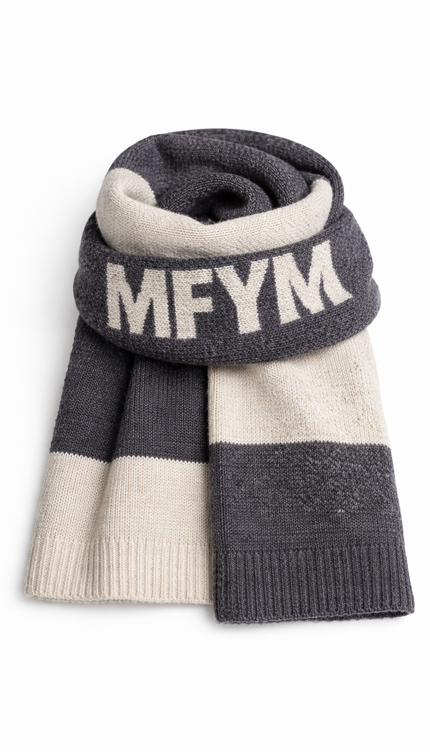 The P|M Acronym Statement Scarf - Charcoal & Sand Edition