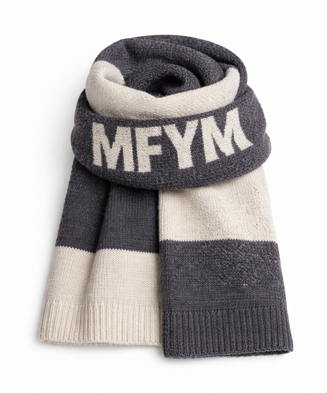 The P|M Acronym Statement Scarf - Charcoal & Sand Edition