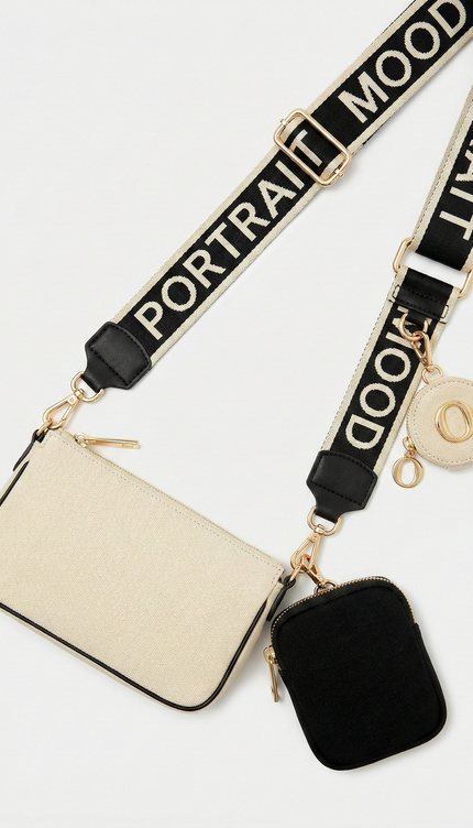 The P|M Utility Multi-Pochette Crossbody - Cream & Noir Edition