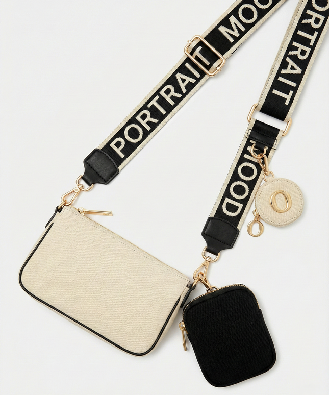 The P|M Utility Multi-Pochette Crossbody - Cream & Noir Edition