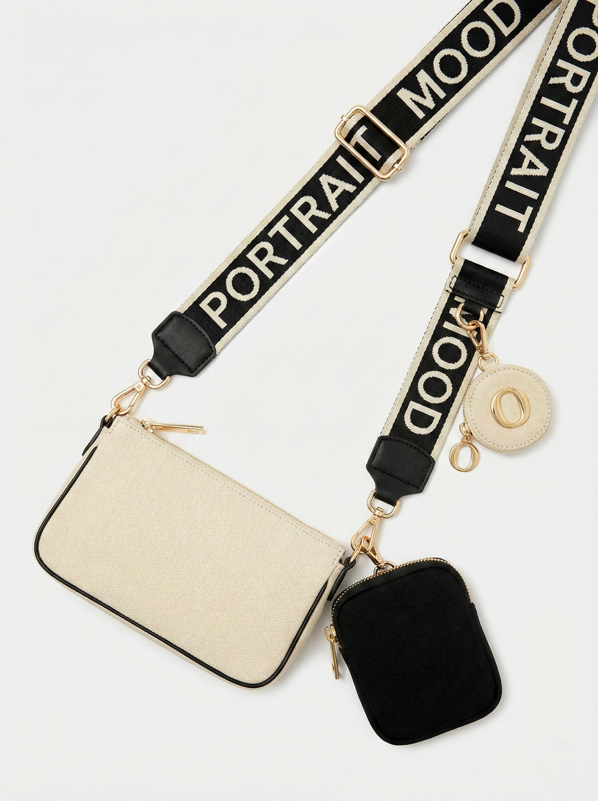 The P|M Utility Multi-Pochette Crossbody - Cream & Noir Edition