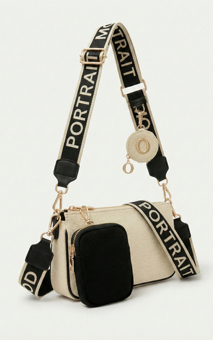 The P|M Utility Multi-Pochette Crossbody - Cream & Noir Edition