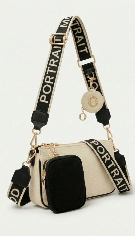 The P|M Utility Multi-Pochette Crossbody - Cream & Noir Edition